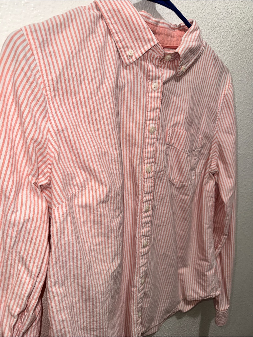 jcpenney Pink and White Striped Button-Down Shirt